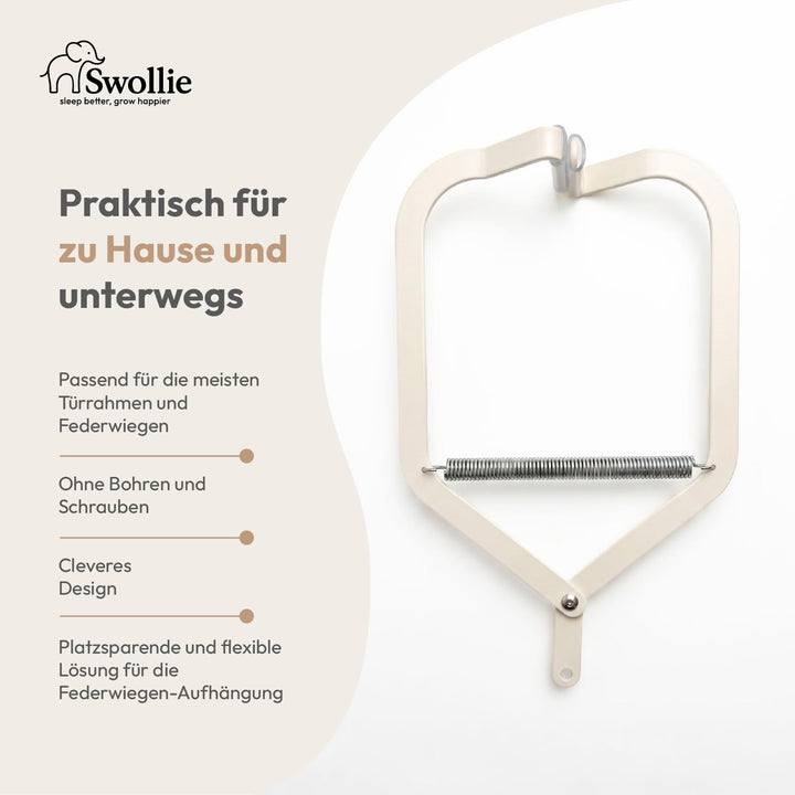 Federwiegen-Reise-Set | für Babys ab Geburt bis 15 Kg | Federwiege mit praktischer Türklammer | Bio-