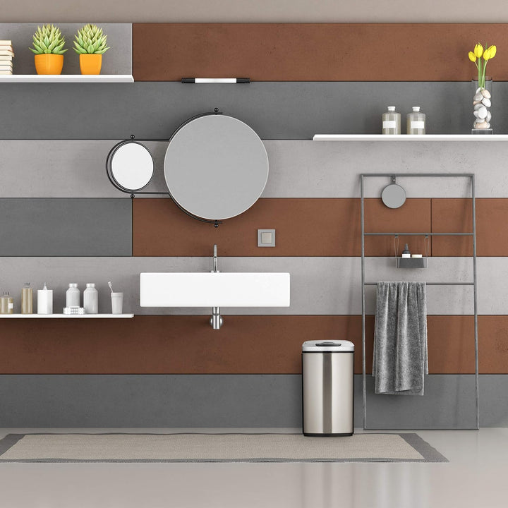 Relaxdays Sensor Mülleimer 12l, eckiger Abfalleimer mit Deckel &amp; Inneneimer, Küche &amp; Bad, Automatik