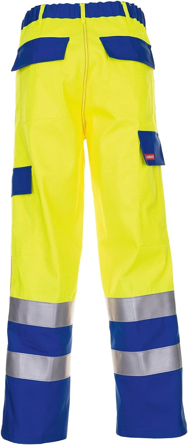 Planam Herren Major Protect Warnschutz Bundhose warngelb Kornblau Modell 5222 Grösse 62 Warngelb/Kor