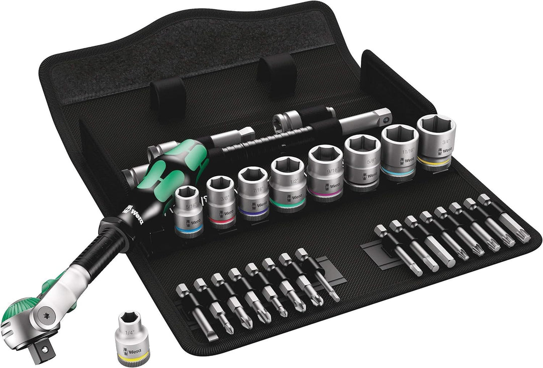 Wera 8100 SB 9 Zyklop Speed-Knarrensatz, 3/8 Zoll-Antrieb, zöllig, 29-teilig, 05004049001 3/8 Zoll z