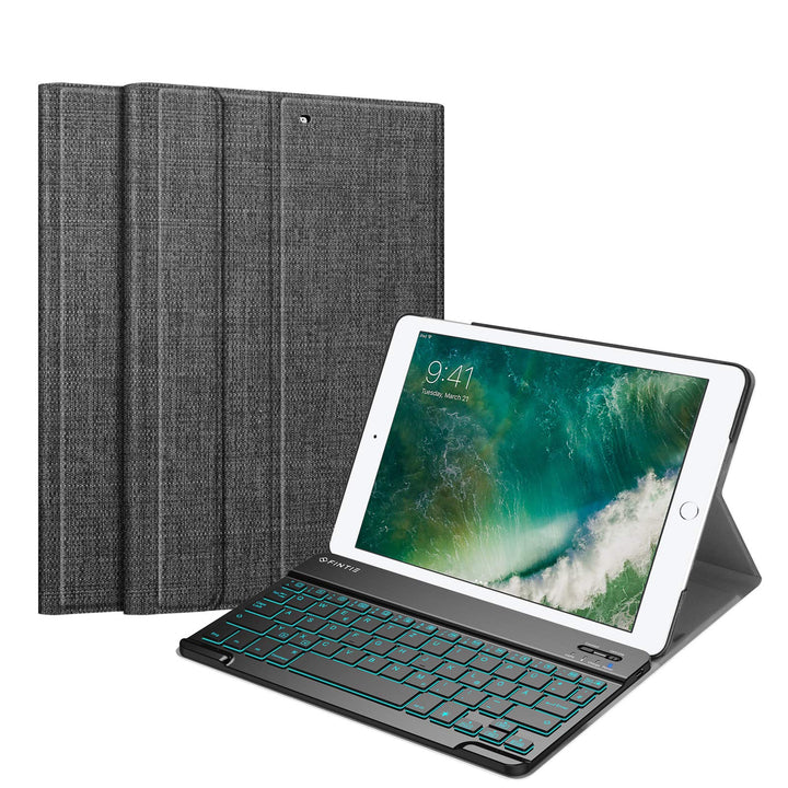 Fintie Beleuchtete Tastatur Hülle für iPad 9.7 Zoll 2018 2017 / iPad Air 2 / Air 1 - Ultradünn Schut