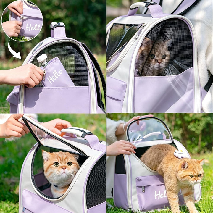 HundeRucksack und KatzenRucksack für Kleine Haustiere, Haustier Rucksack mit Netzfenster, Hunderucks