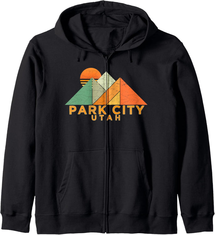 Retro Vintage Park City Utah Design-Distressed Park City Kapuzenjacke
