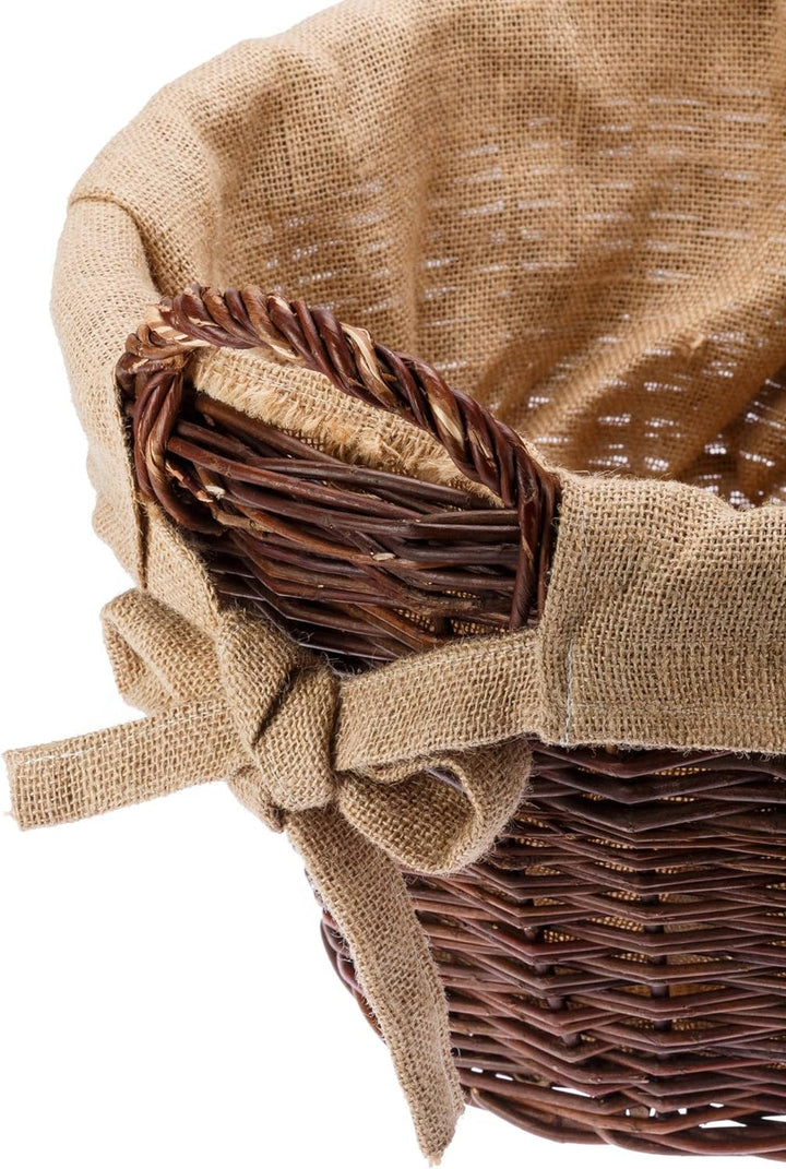 Weide-Kaminholzkorb für Holz cm mit Jute 40 x 39cm | Feuerholz korb | Holzkörbe | Kamin Aufbewahrung