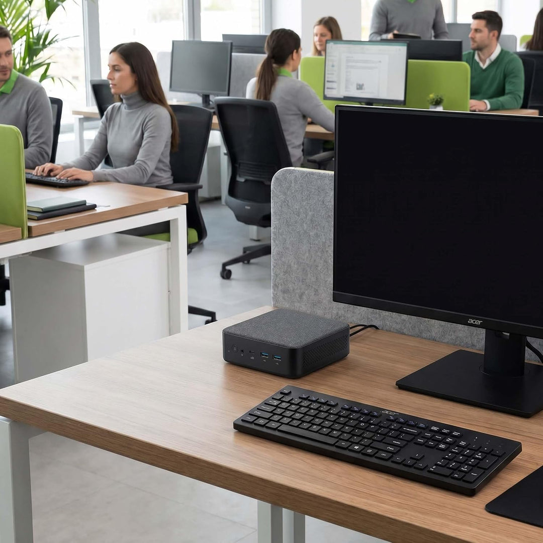 Acer Veriton NUC | N100 | RAM: 8GB | SSD: 250GB | Mini PC | Schwarz | Stoffdeckel | Windows 11 Pro |