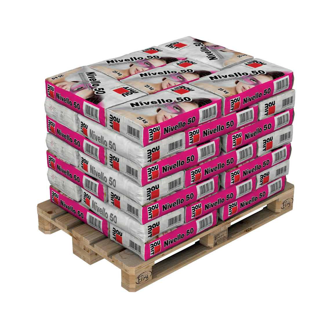 42x BAUMIT/Palette Nivelliermasse Nivello 50 25KG-Sack