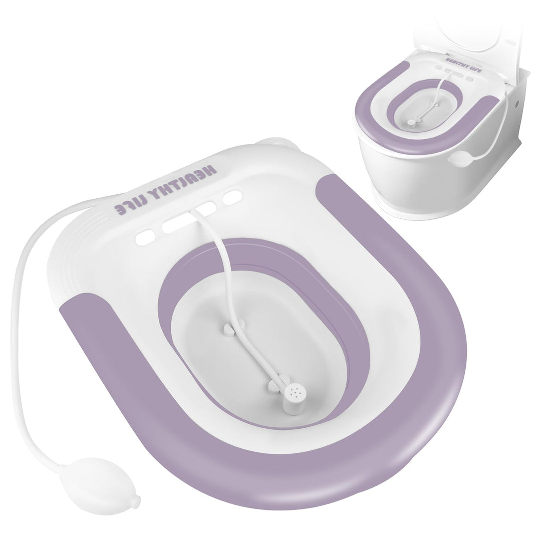 Sitzbad für Toilette, Bidet Einsatz für Toilette mit Spülung, Faltbares Sitzbadewanne Erwachsene, Si