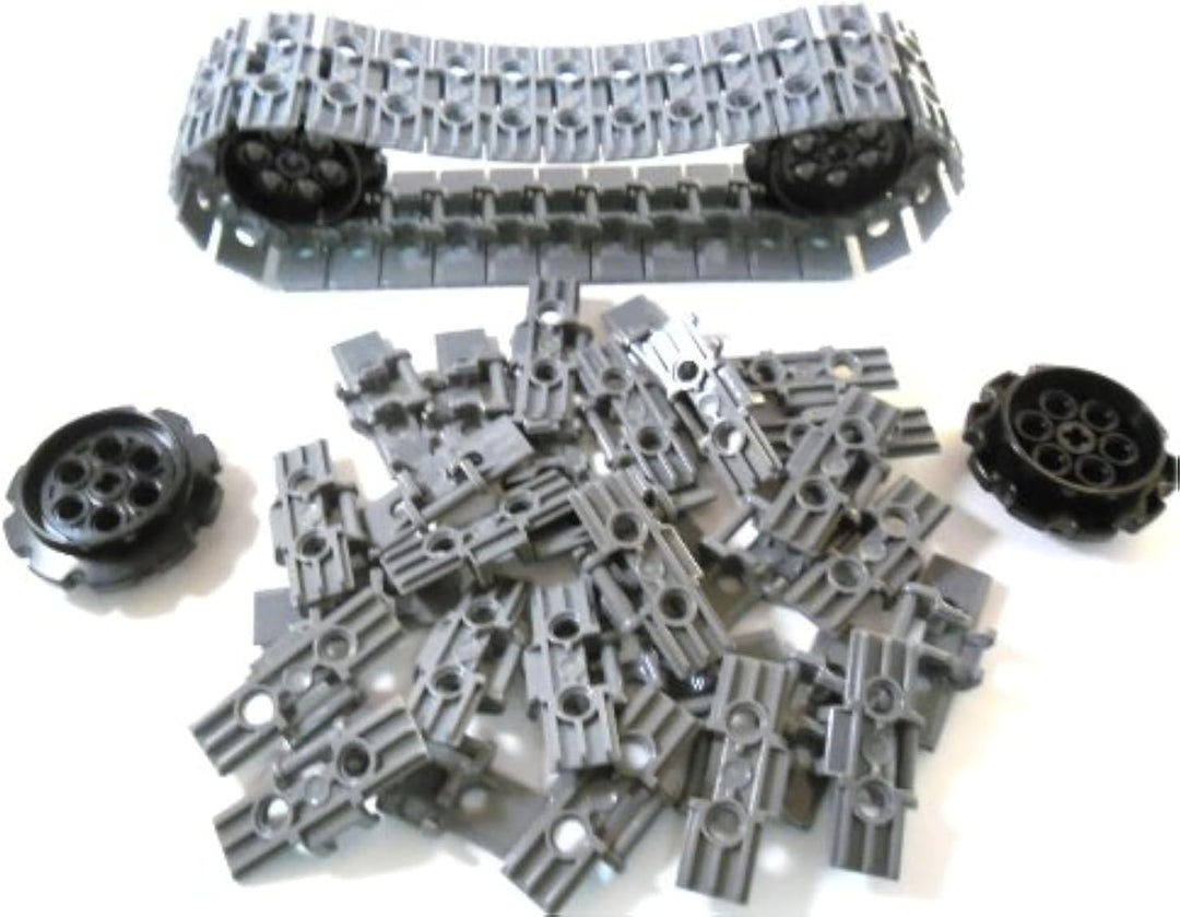 Lego® Technic Verbindungen und Kettenrad Pack - 60 Stück Kettenglieder Grau 4 Stück Räder | Ersatzte