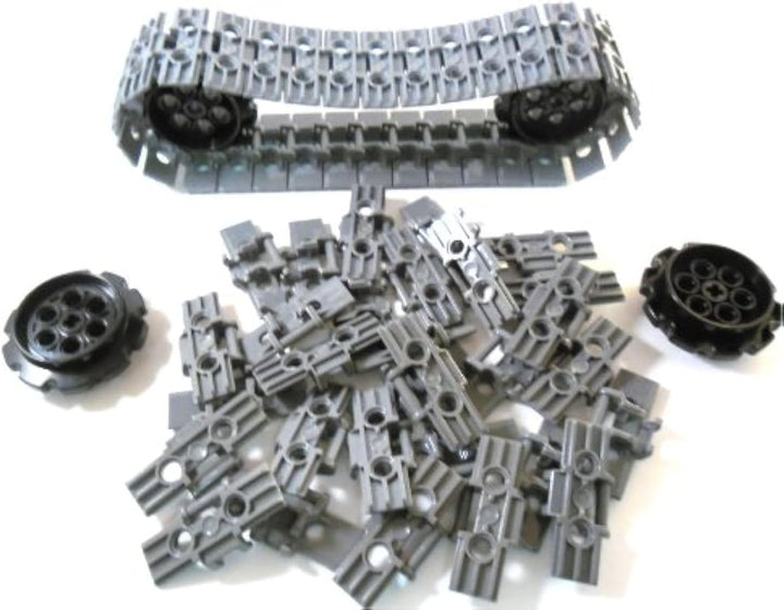 Lego® Technic Verbindungen und Kettenrad Pack - 60 Stück Kettenglieder Grau 4 Stück Räder | Ersatzte