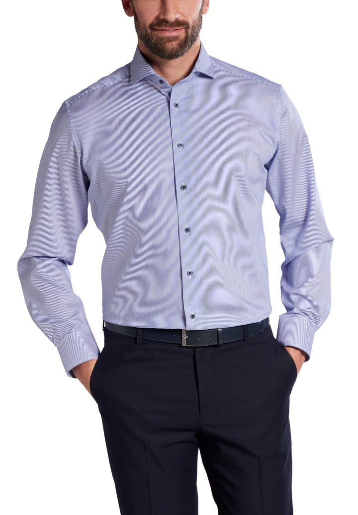 eterna Langarm Hemd Modern Fit Twill gestreift
