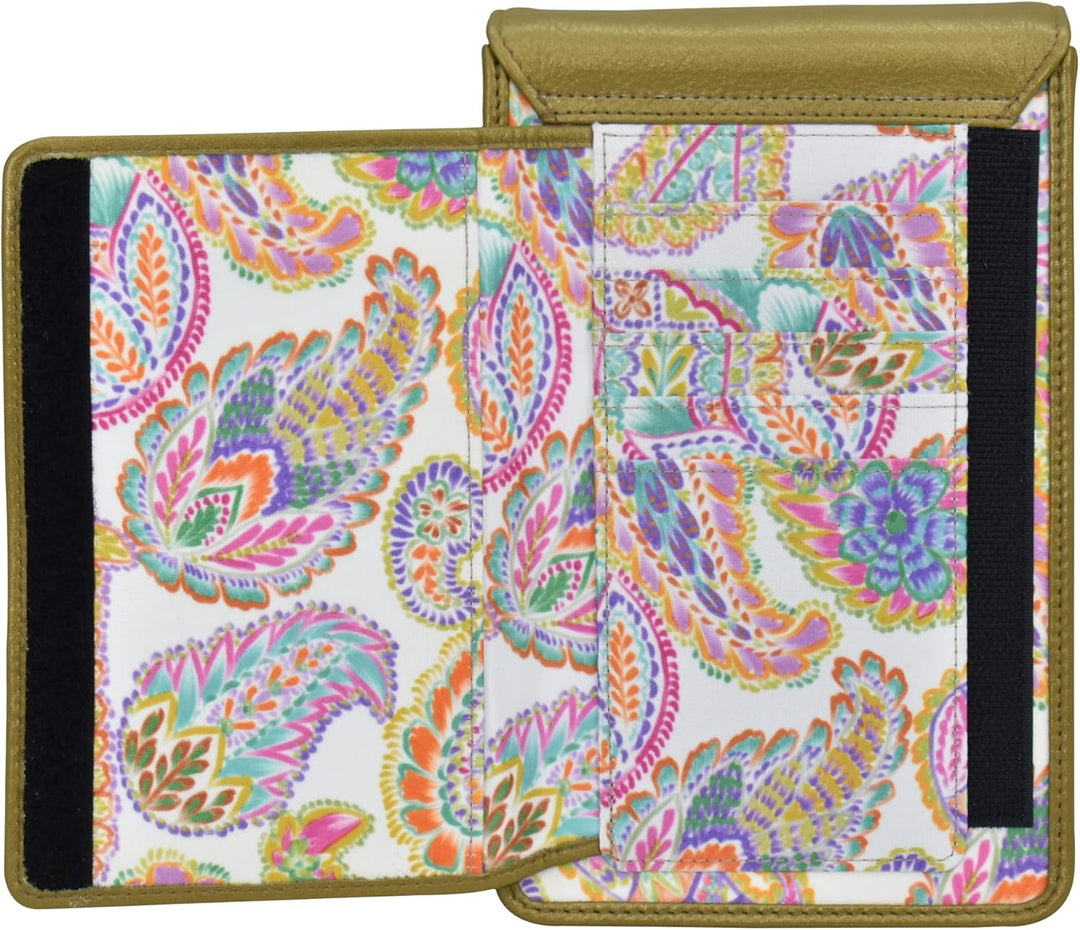 Anuschka RFID Crossbody Handytasche mit Börse - Wanderlust Kollektion - Nylonstoff mit Leder Trim un