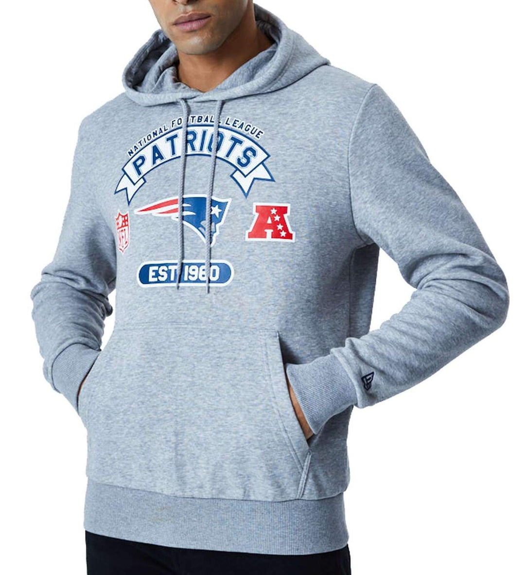 New Era NFL New England Patriots Graphic TD Hoodie Pullover S Gray, S Gray