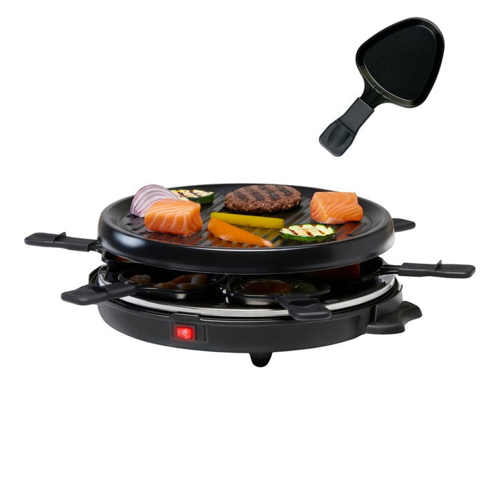 alpina Raclette-Grill 800W - Gourmet-Set für 8 Personen - mit abnehmbarer Grillplatte