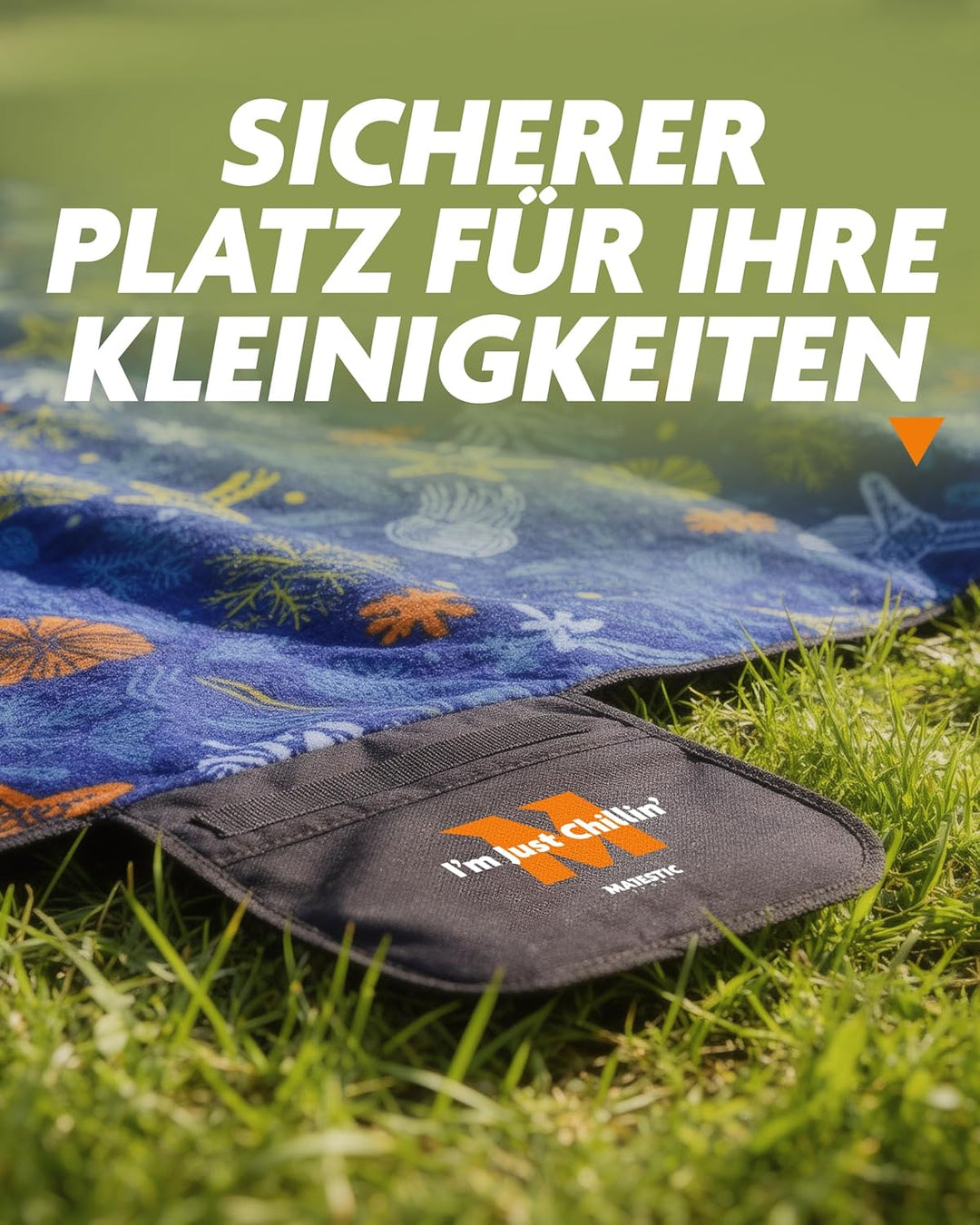 Picknickdecke 200x200 cm Wasserdicht & Sandfrei — Isolierte XXL Stranddecke für 4-6 Personen mit Tra