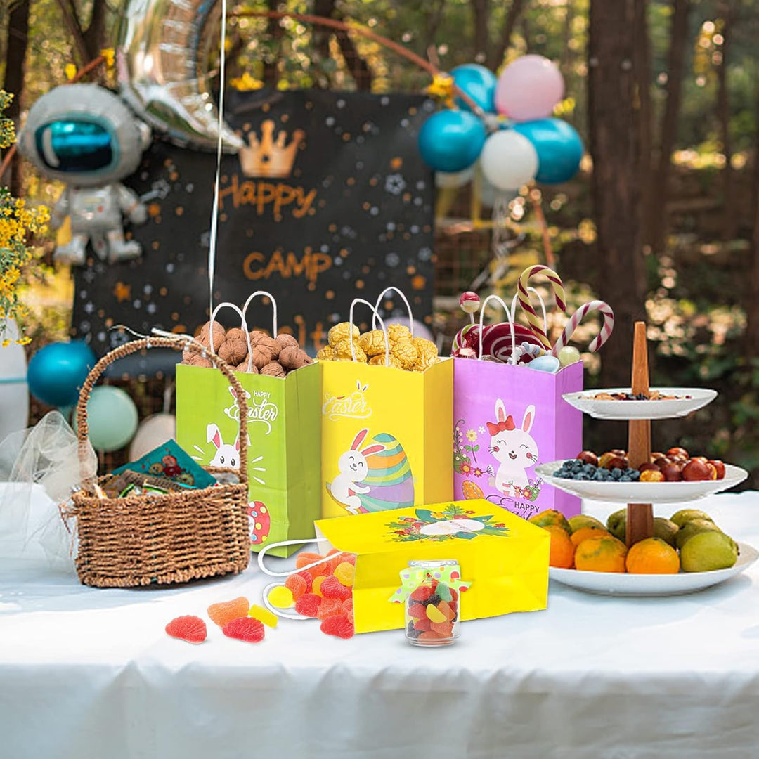 Mizijia 24 Stück Ostertüten für Kinder - Hasenmotiv, zum Befüllen mit Süssigkeiten & als Geschenkver