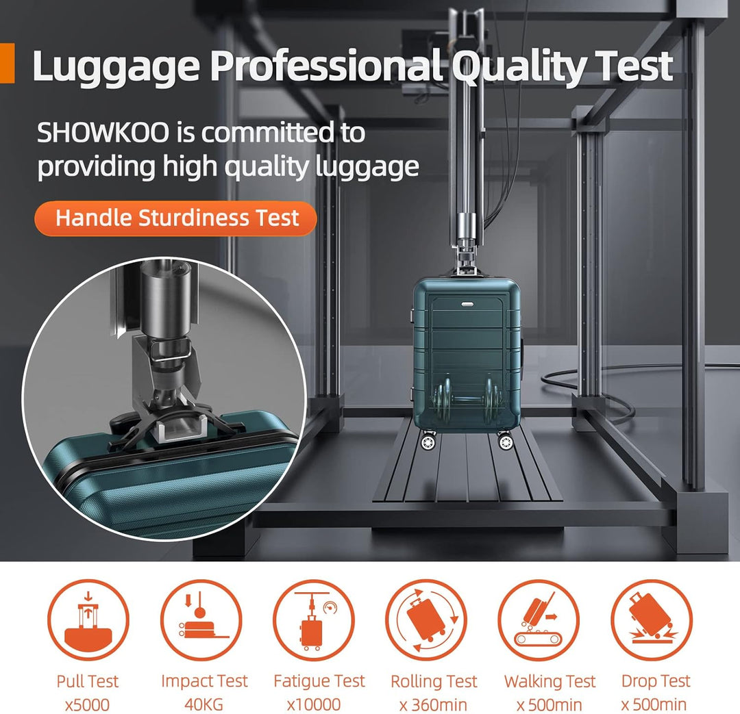SHOWKOO Kofferset 5 Teilig Hartschale Leicht ABS+PC Erweiterbar Reisekoffer Haltbar Handgepäck Sets