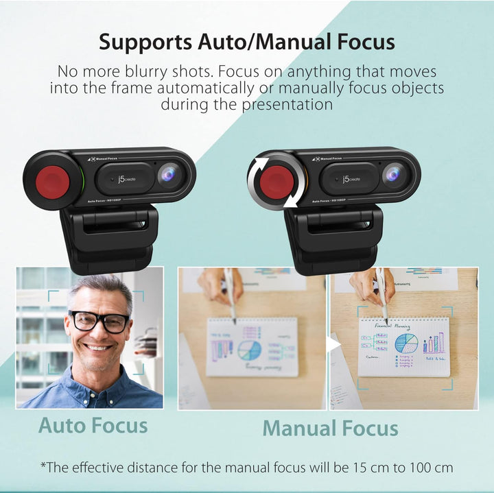 j5create 1080P Dual Mode Webcam&amp;Dokumentenkamera mit automatischem&amp;manuellem Fokus, magnetische Sich