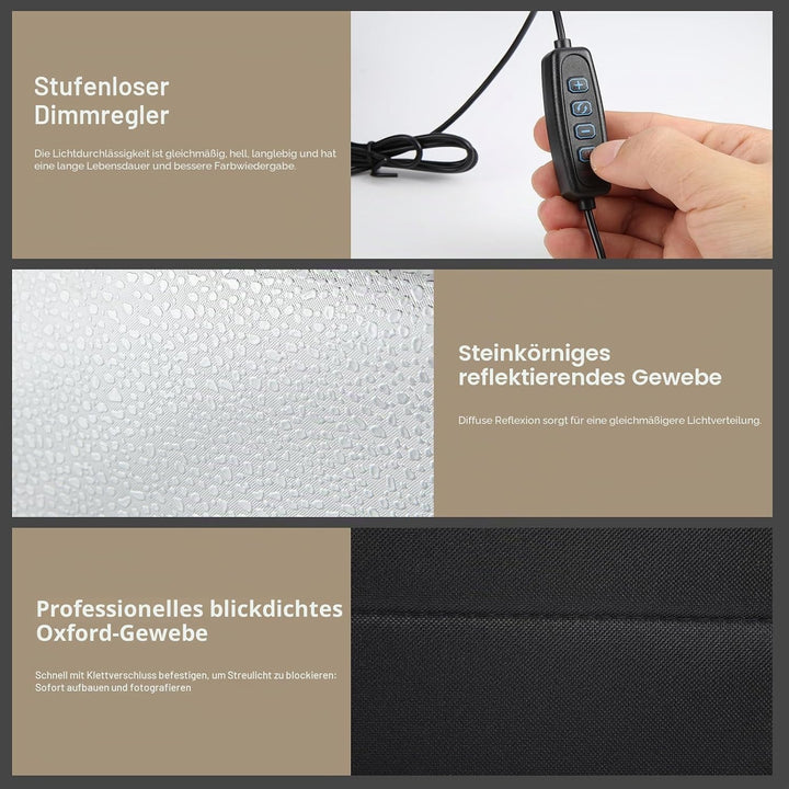 PULUZ Fotostudio Lichtbox 25cm Lichtzelte Fotografie klein Light Box Tragbare Faltbare Desktop Schie