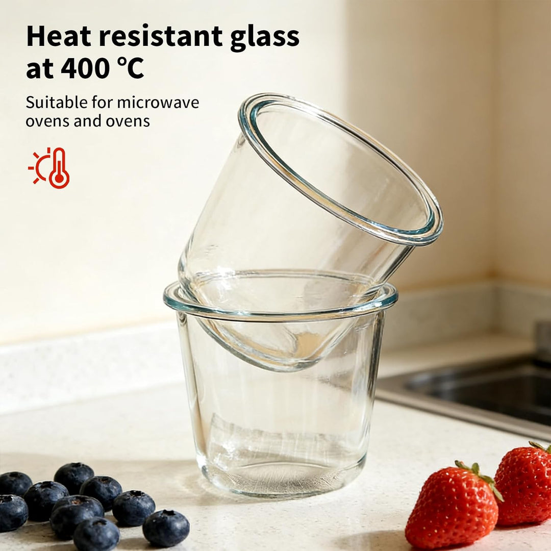 Glasbehälter Mit Deckel Rund, 4 Stück 710ml luftdicht Meal Prep GläSer Rund mit Deckel Stapelbar, Su