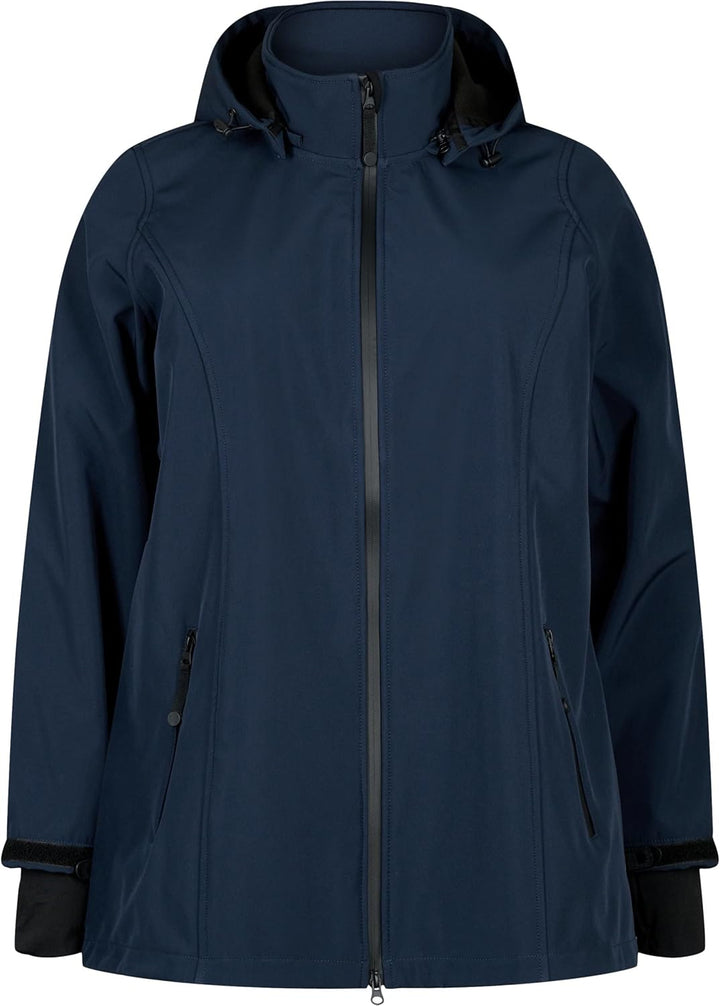 Zizzi Damen Grosse Grössen Softshell Jacke Kurz Kapuze Gr 46-48 Night Sky, 46-48 Night Sky