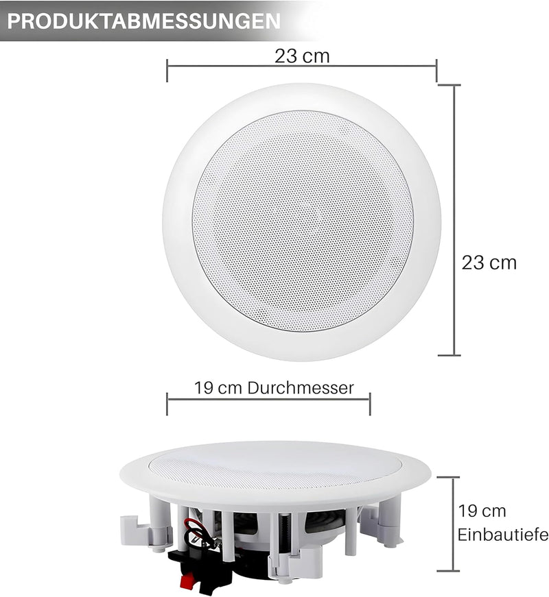 Pyle Paar 16,5 cm Bluetooth Flush Mount Unterputzkabel Decken-2-Wege-Universal Home Lautsprecher Sys