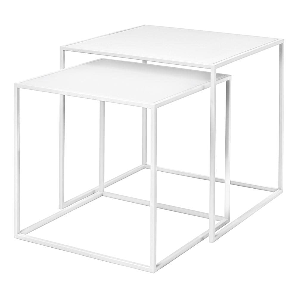 Blomus Fera Beistelltische, Stahl pulverbeschichtet, Weiss, One Size