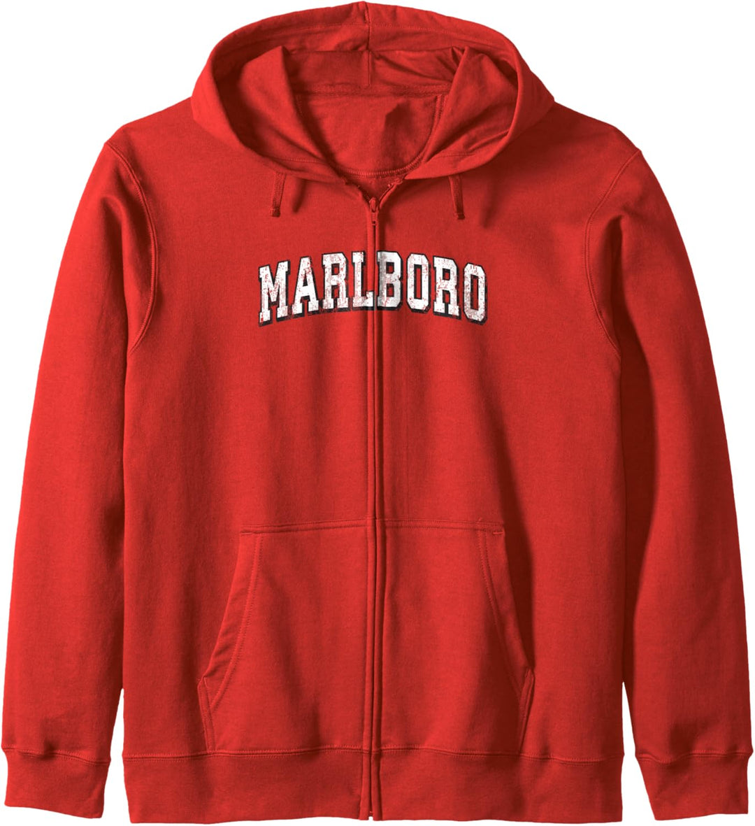 Marlboro New Jersey Athletic Sports im Vintage-Stil, Schwarzweissdruck Kapuzenjacke
