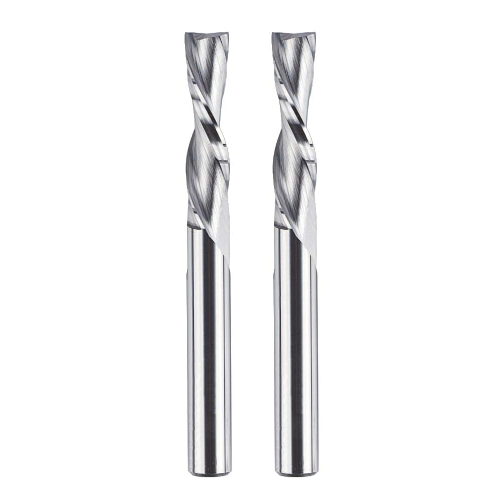 SpeTool 2 Stück Spiralnutfräser 8mm Schaft Downcut 32mm Schnittlänge Nutfräser Spiralfräser 2 Flöten