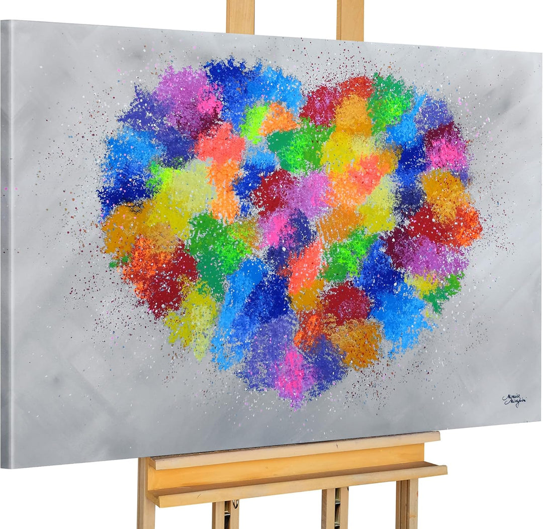 Monica Mirafiori I 100% HANDGEMALT I Gemälde Herz 100x70cm | Gemälde Handgemalt | Acrylgemälde | Seh