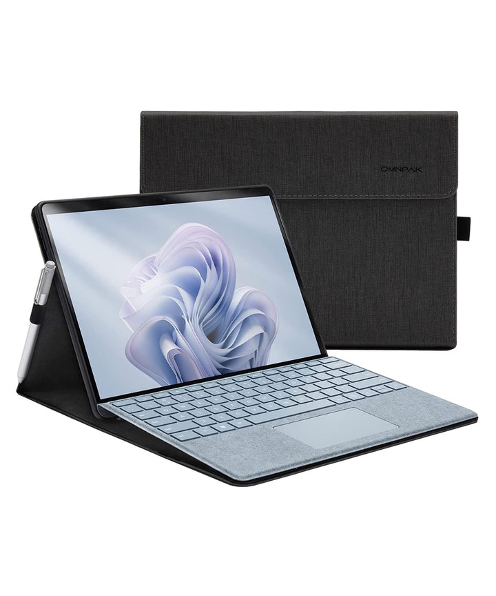 Omnpak Hülle für Surface Pro 9 Tablet, Business-Hülle mit Stifthalter, Einstellbarer Multi-Betrachtu
