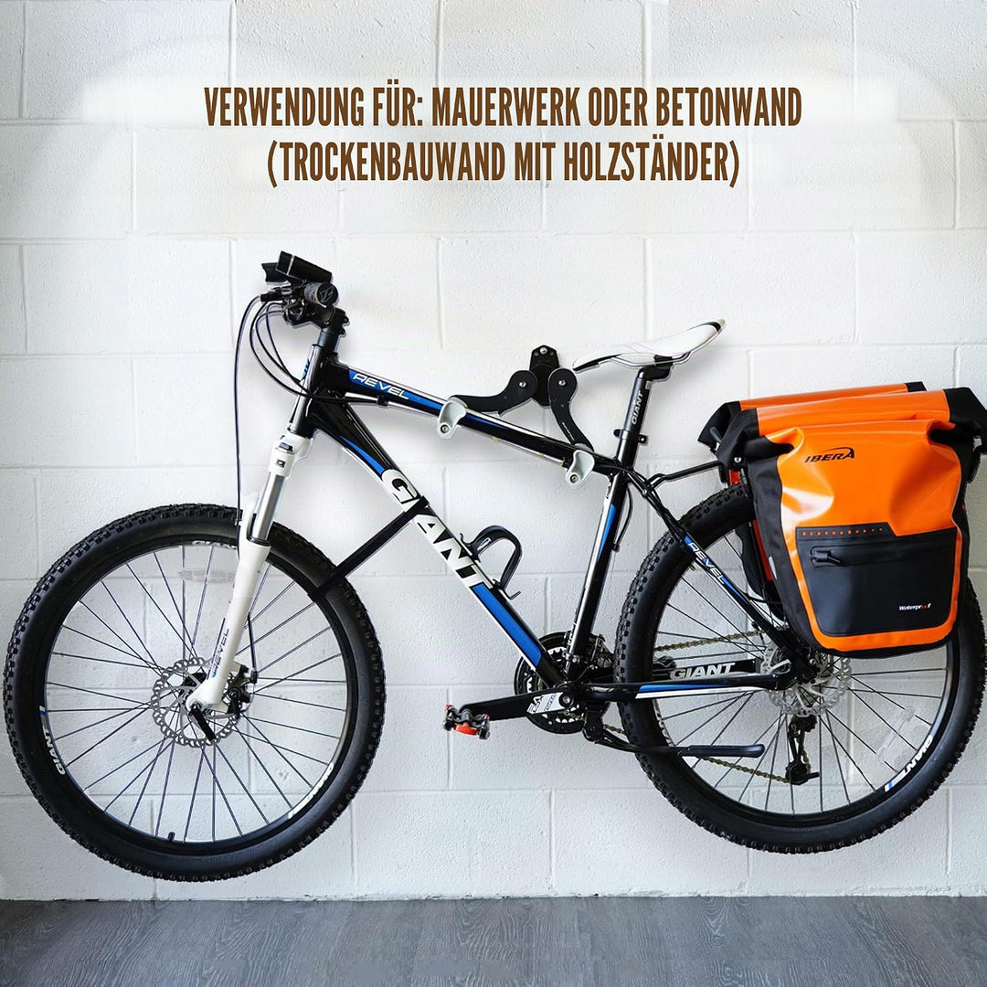 Ibera Fahrrad-Wandhalter, Fahrradaufbewahrung, Horizontal Wall 45 ° Winkel einstellbar, Single Aufbe