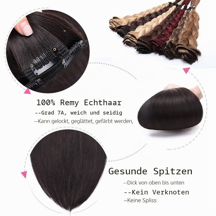 SEGO Clip in Extensions Echthaar Haarverlängerung Haarteil Doppelt 8 Tressen hitzebeständig glatt Na
