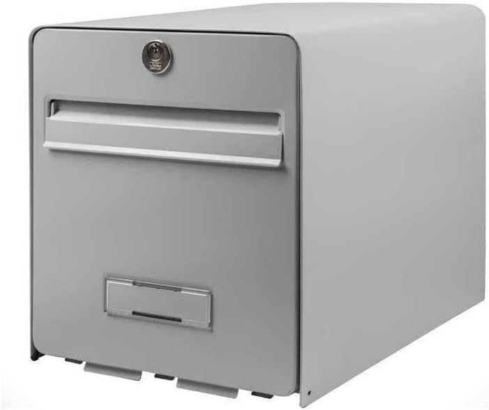 Burg WÄCHTER Briefkasten, genormt, Stahl, verzinkt, mit Tür zum Öffnen, Stopper, 1 Tür, Favor, Grau