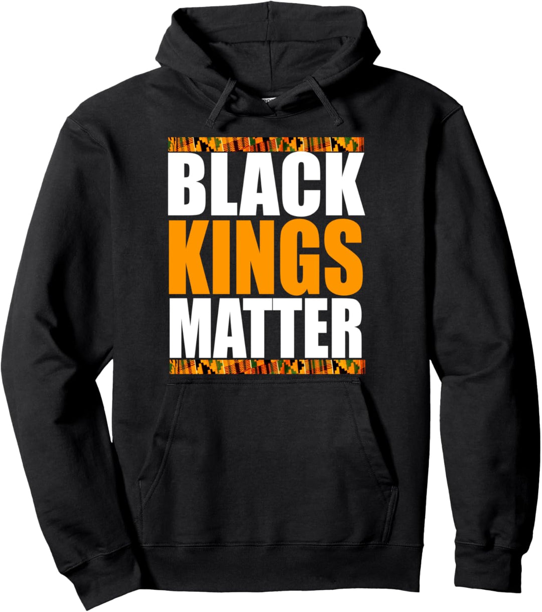 Oheneba: Black Kings Matter Father's Day Melanin Afro Dad Pullover Hoodie