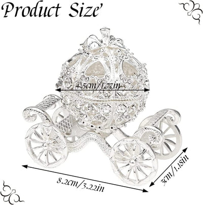Duokon Kürbiskutsche, Strass Kristall Kürbis Kutsche Trinket Box, Schmuckschatulle zur Aufbewahrung