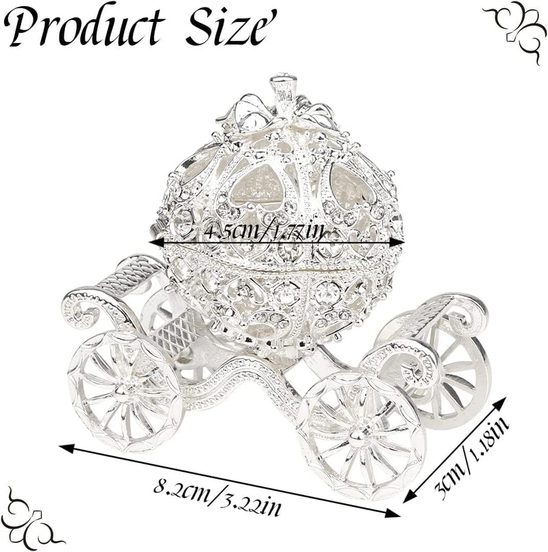 Duokon Kürbiskutsche, Strass Kristall Kürbis Kutsche Trinket Box, Schmuckschatulle zur Aufbewahrung