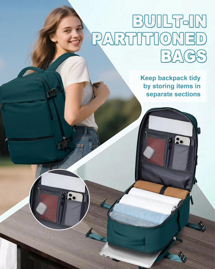 SZLX Grosser Reiserucksack Damen,Vakuum Rucksack mit Pumpe Ryanair Handgepäck 40x30x20 Herren, Wizza