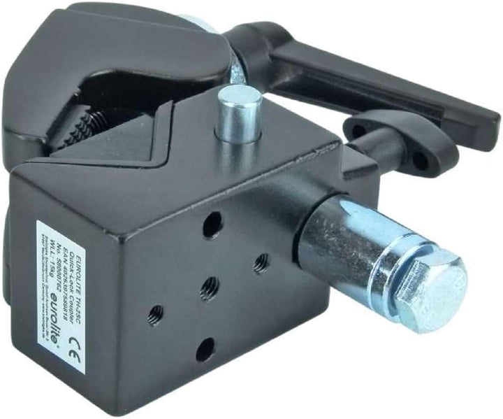 2 x Eurolite TH-2SC QUICK-LOCK Scheinwerfer Haken Super Clamp schwarz incl. Zapfen für 13-55 mm Rohr