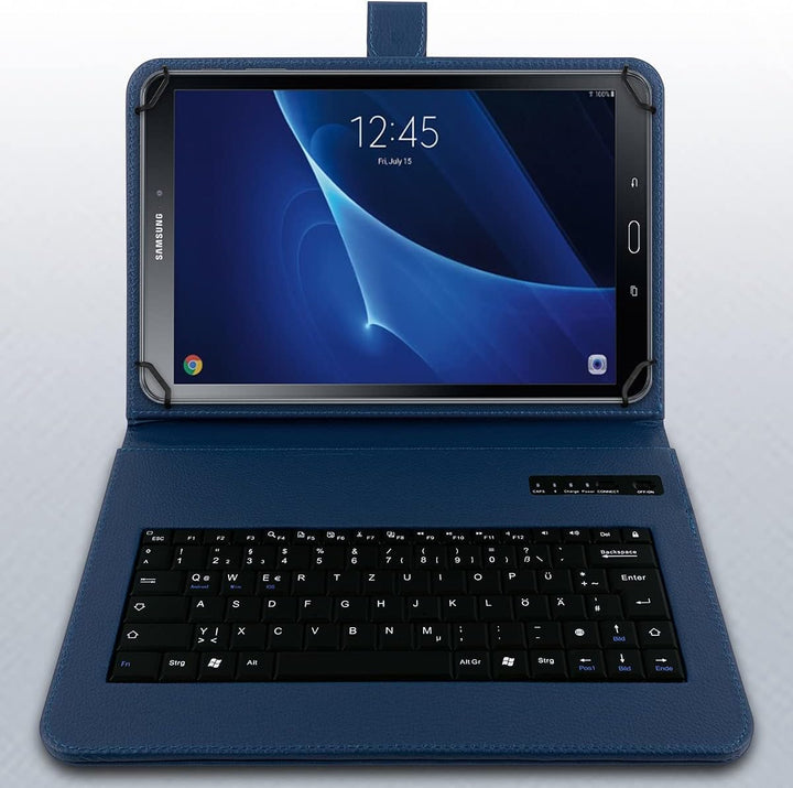 UC-Express Tablet Tasche kompatibel für Samsung Galaxy Tab A6 10.1 2016 T580 T585 Tastatur Hülle Blu