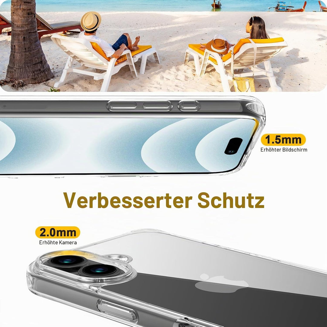 GOODVISH Handykette für iPhone 16 Hülle mit Band (6.1") | Kameraschutz und Bildschirmschutz | | Neck