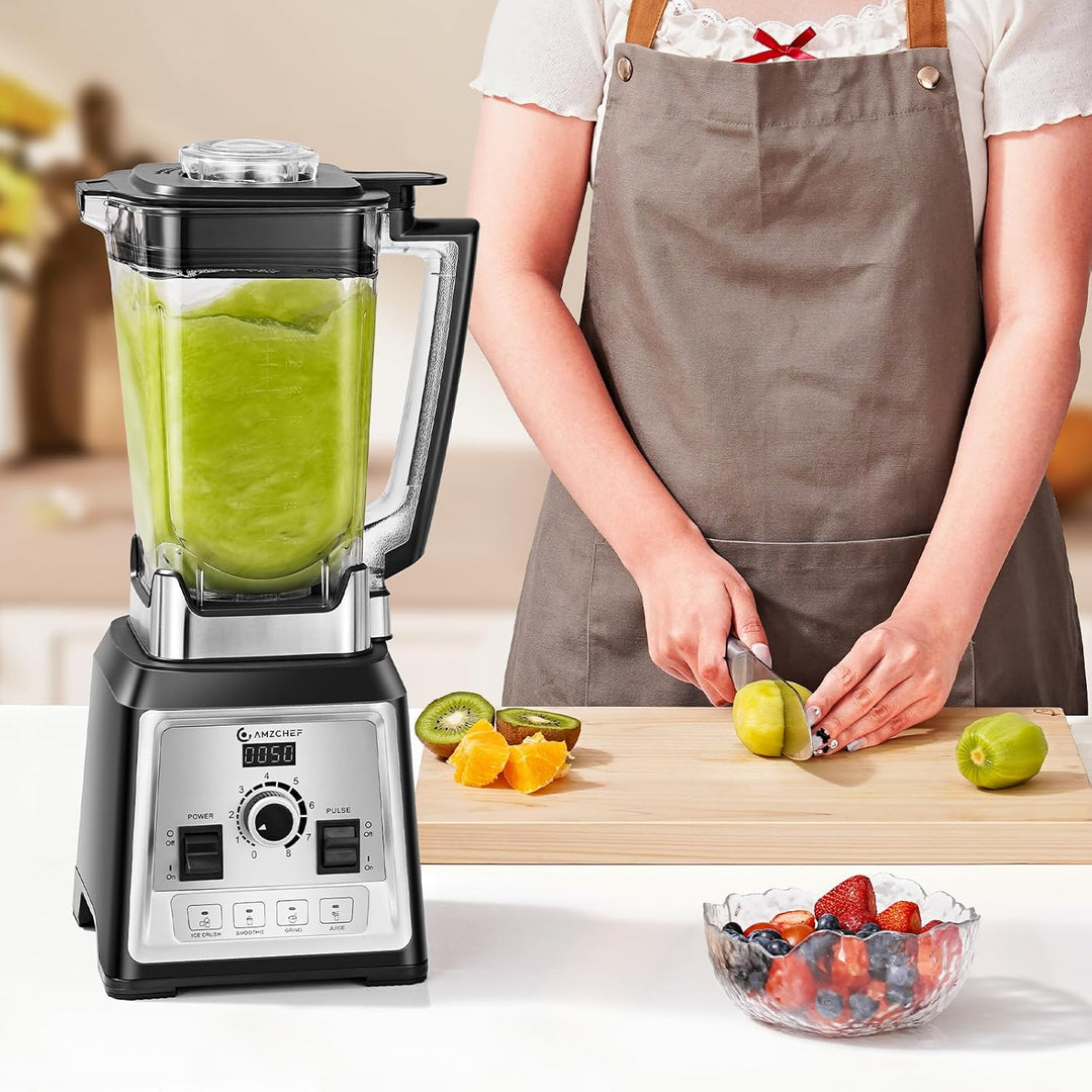 AMZCHEF Standmixer 2000 Watt | 2L Mixer Hochleistungsmixer | Blender mit 8 Einstellbaren Geschwindig