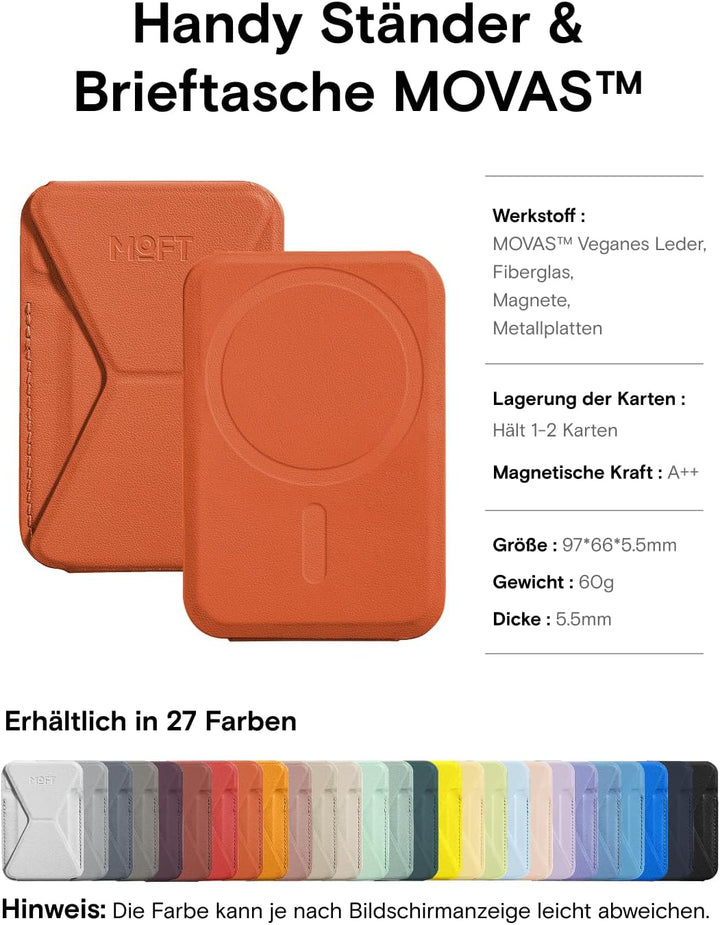 MOFT Magnetischer Handy Wallet Ständer, Veganem Leder Kartenhalter Stand Kompatibel mit Magsafe iPho