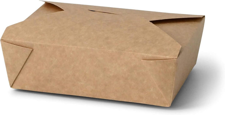 BIOZOYG Speise Box Take Away I Bio Speisebox mit Faltdeckel 1500 ml I Pappschachtel rechteckig I bra