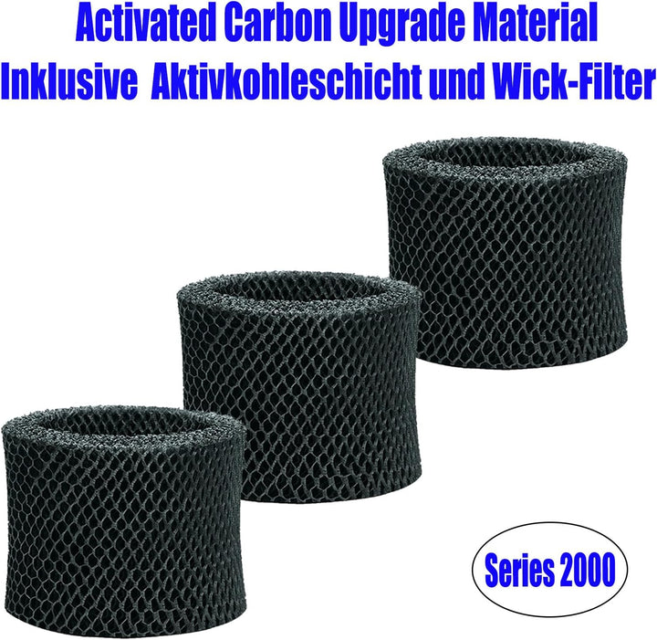 3er FY2401/30 Ersatzfilter für Philips Series 2000 Luftbefeuchter | Activated Carbon Upgrade Filter