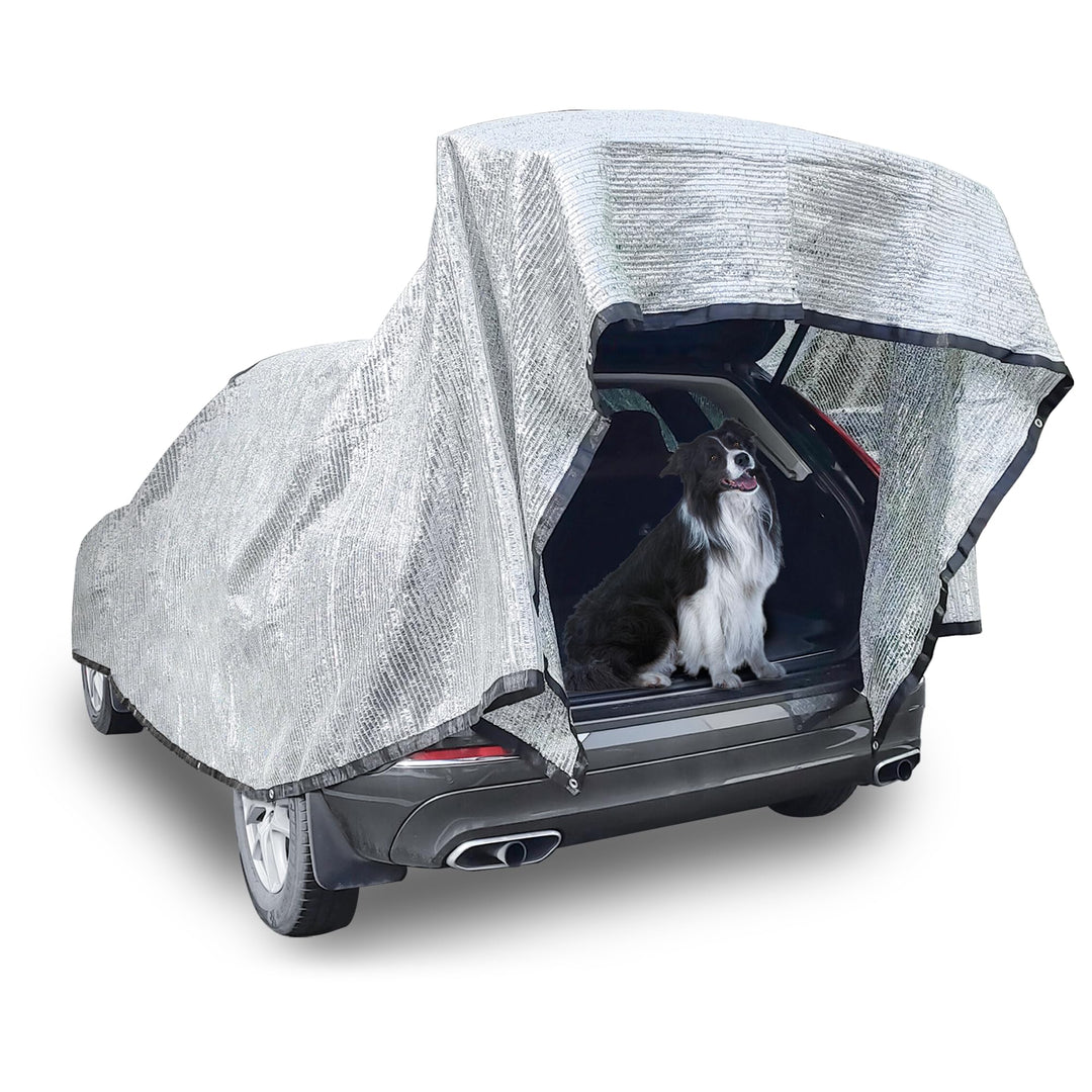 Hook Schattennetz Auto Hund 4x6m – UV Schutz Alunetz mit Ösen – Luftdurchlässige Aludecke für Auto,