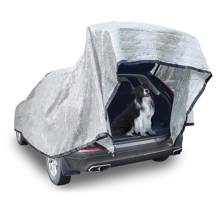 Hook Schattennetz Auto Hund 4x6m – UV Schutz Alunetz mit Ösen – Luftdurchlässige Aludecke für Auto,