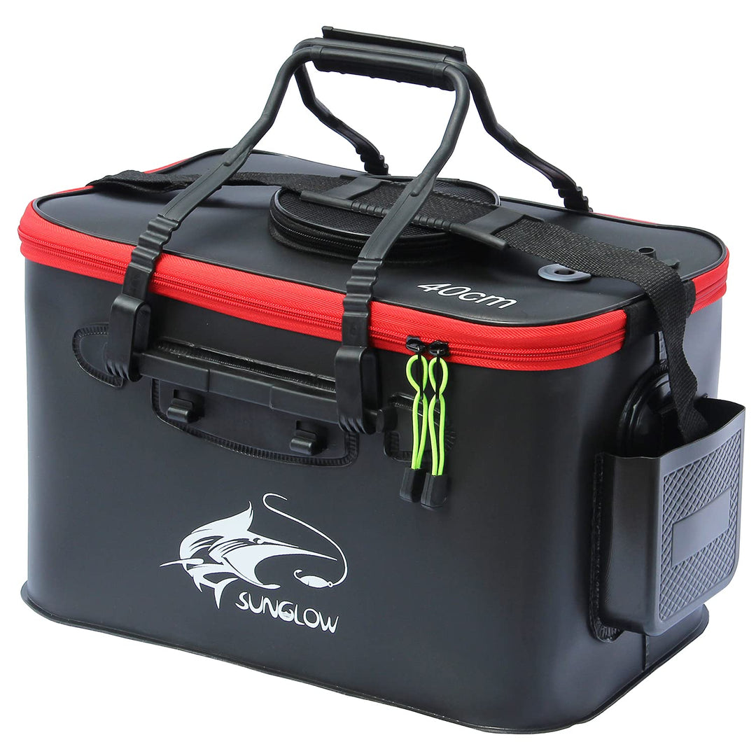 MMSGA Angeleimer, 23L/30L/38L Tragbarer Faltbarer Angelköder-Eimer，Multifunktionaler Behälter für le