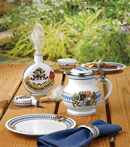 Seltmann Weiden 001.617239 Zusatzsort Bayern Bierkrug mit Deckel 0,75 L, Blau/Weiss/Beige/Rot