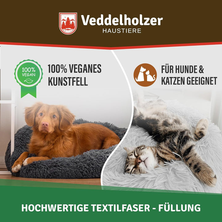 Veddelholzer Ø 60 cm (S) Dunkelgrau Hundebett Katzenbett Hundekissen Hundebetten in mehreren Grössen