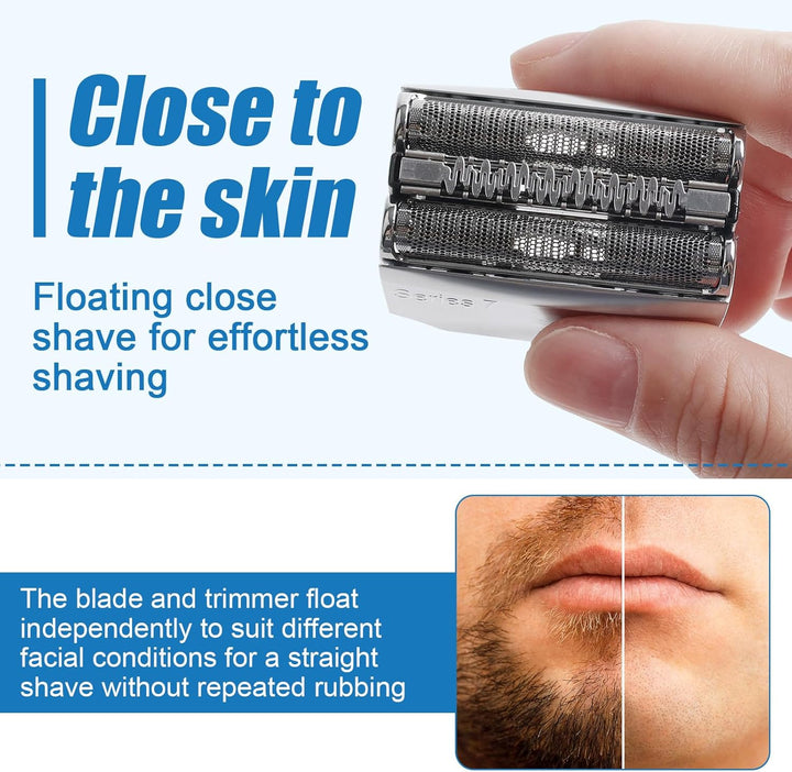 70S Series 7 Ersatzkopf Kompatibel mit Series 7 Elektrorasierer Scherkopf Folie und Cutter Rasierkop